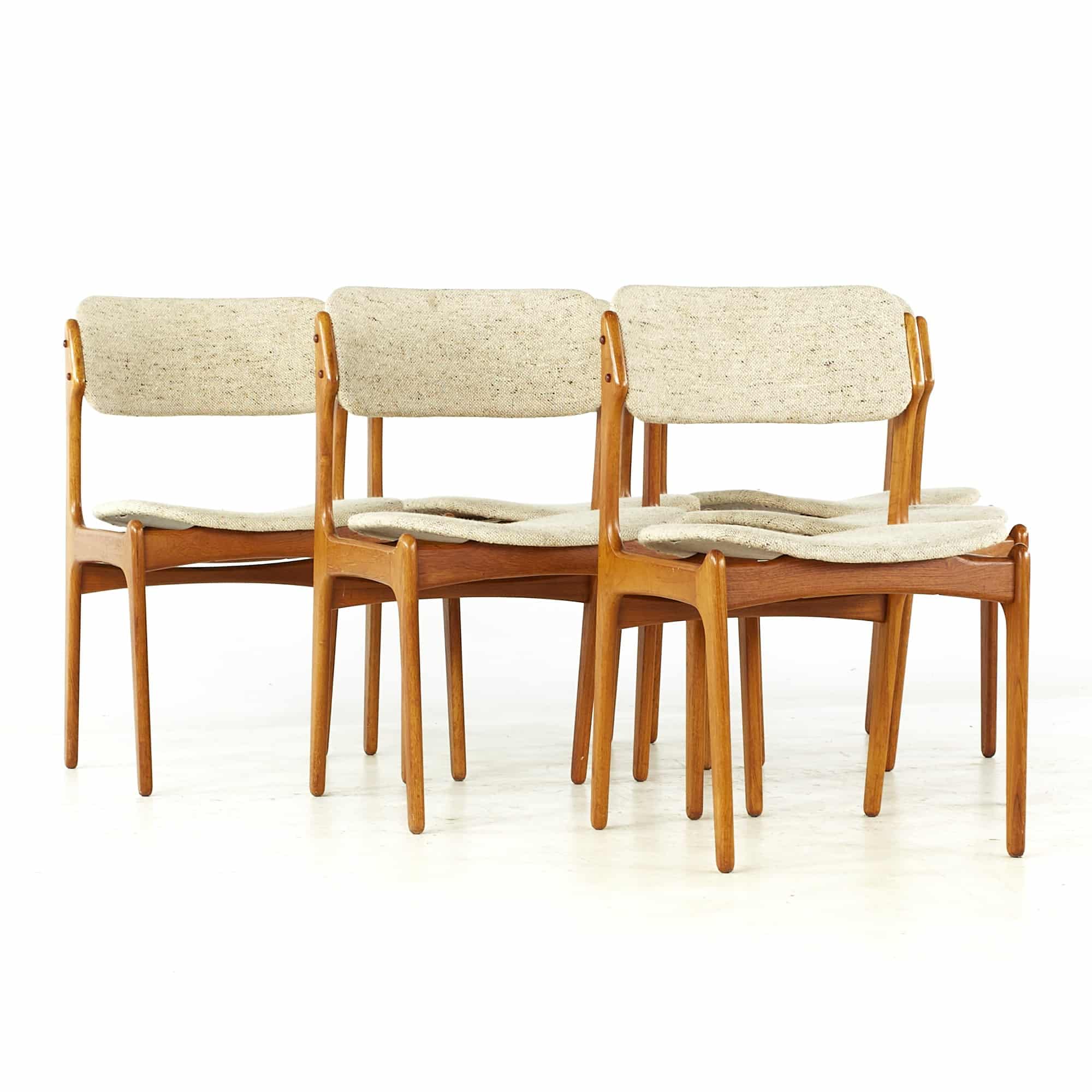 Erik Buch Mid Century Teak Dining Chairs - Set of 6