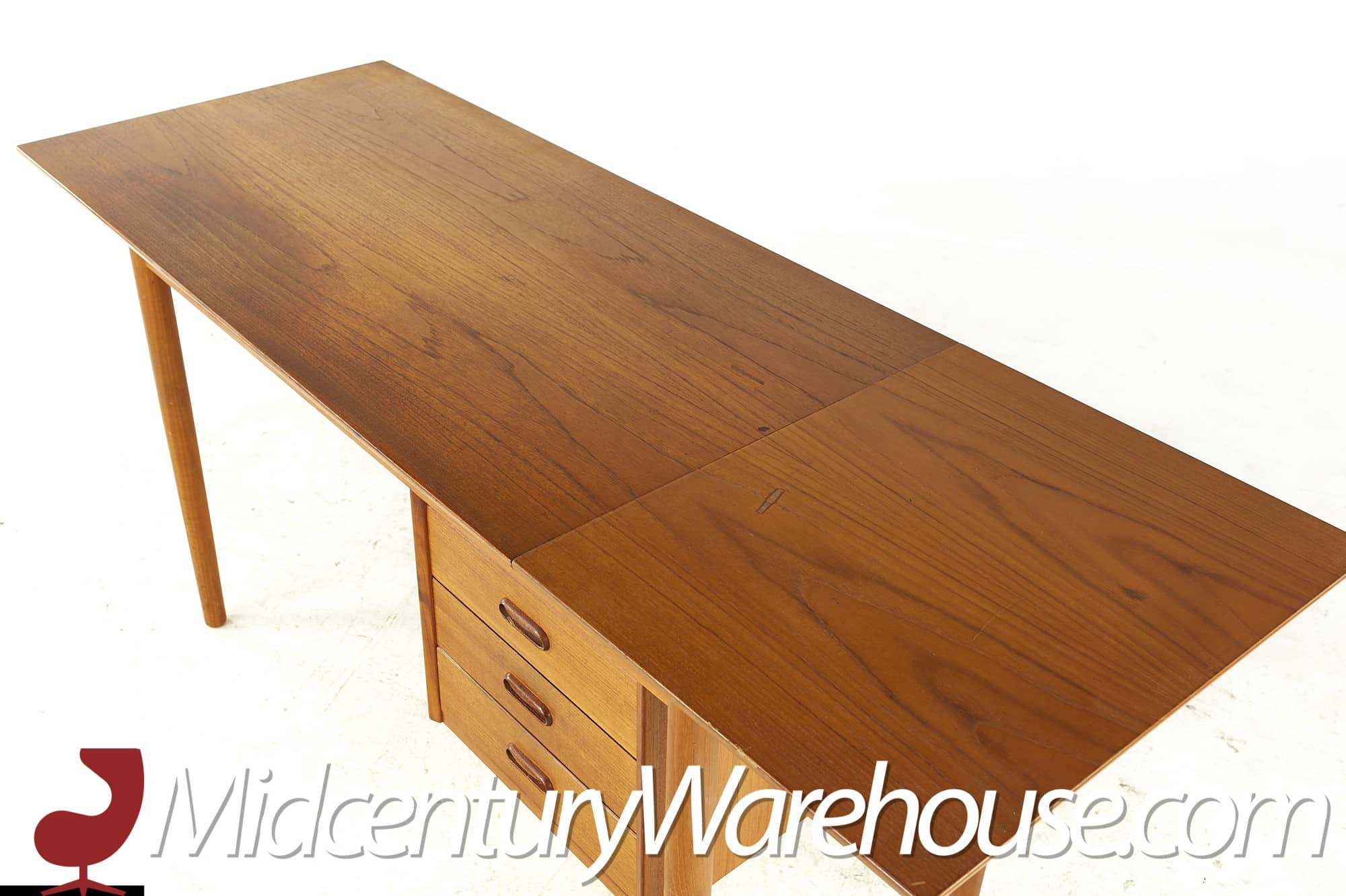 Arne Vodder Style Mid Century Teak Drop Leaf Desk