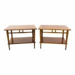 Lane Acclaim Mid Century Walnut Side End Tables - Matching Pair