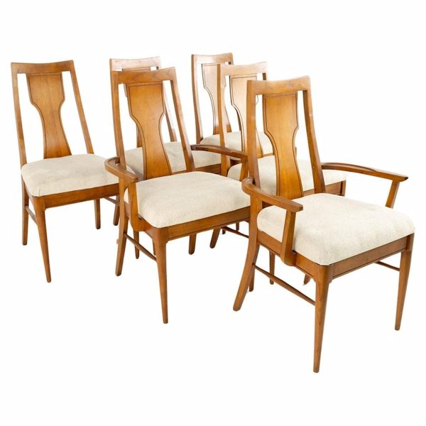 broyhill style mid century modern dining chairs - set of 6