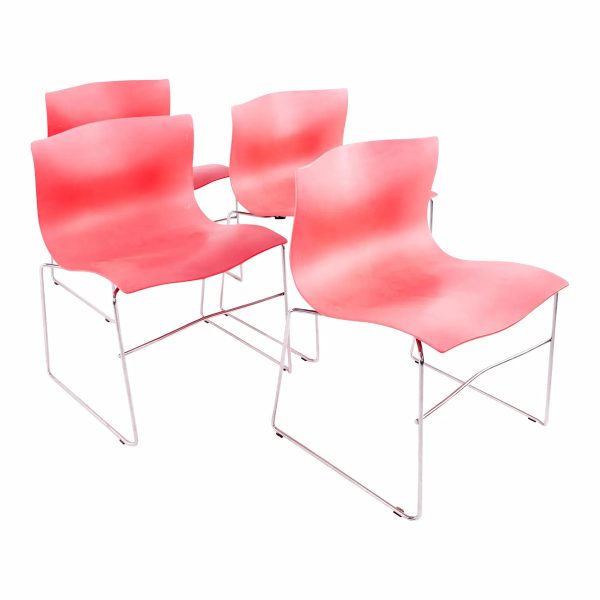 massimo vignelli for knoll international mid century handkerchief chairs - set of 4