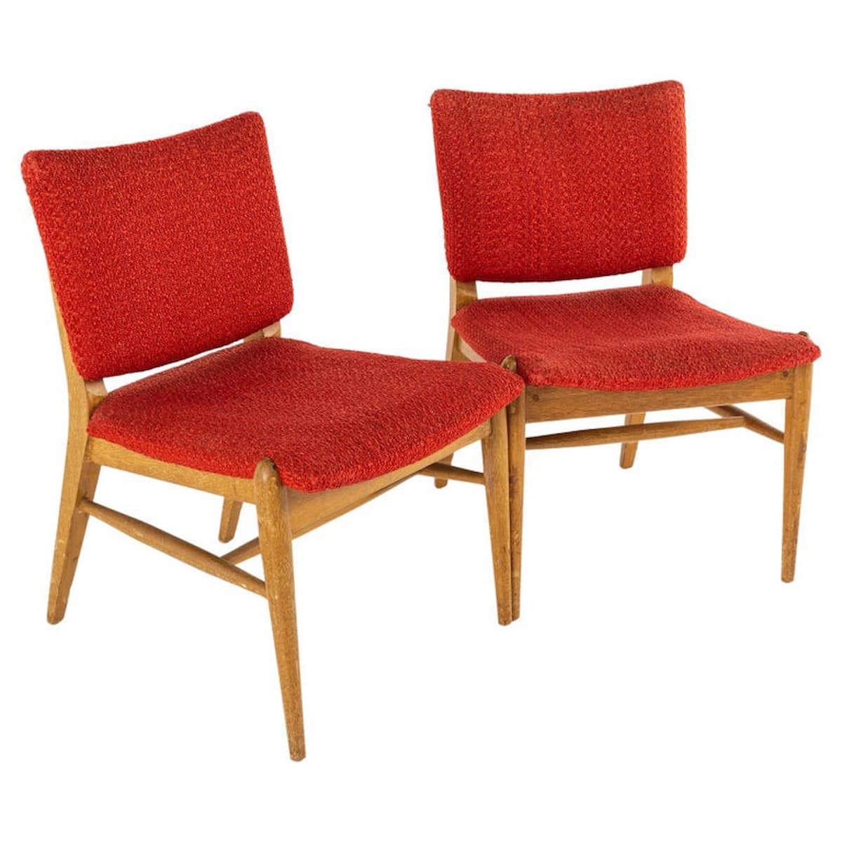 John Keal for Brown Saltman Mid Century Mahogany Dining Chairs - Pair