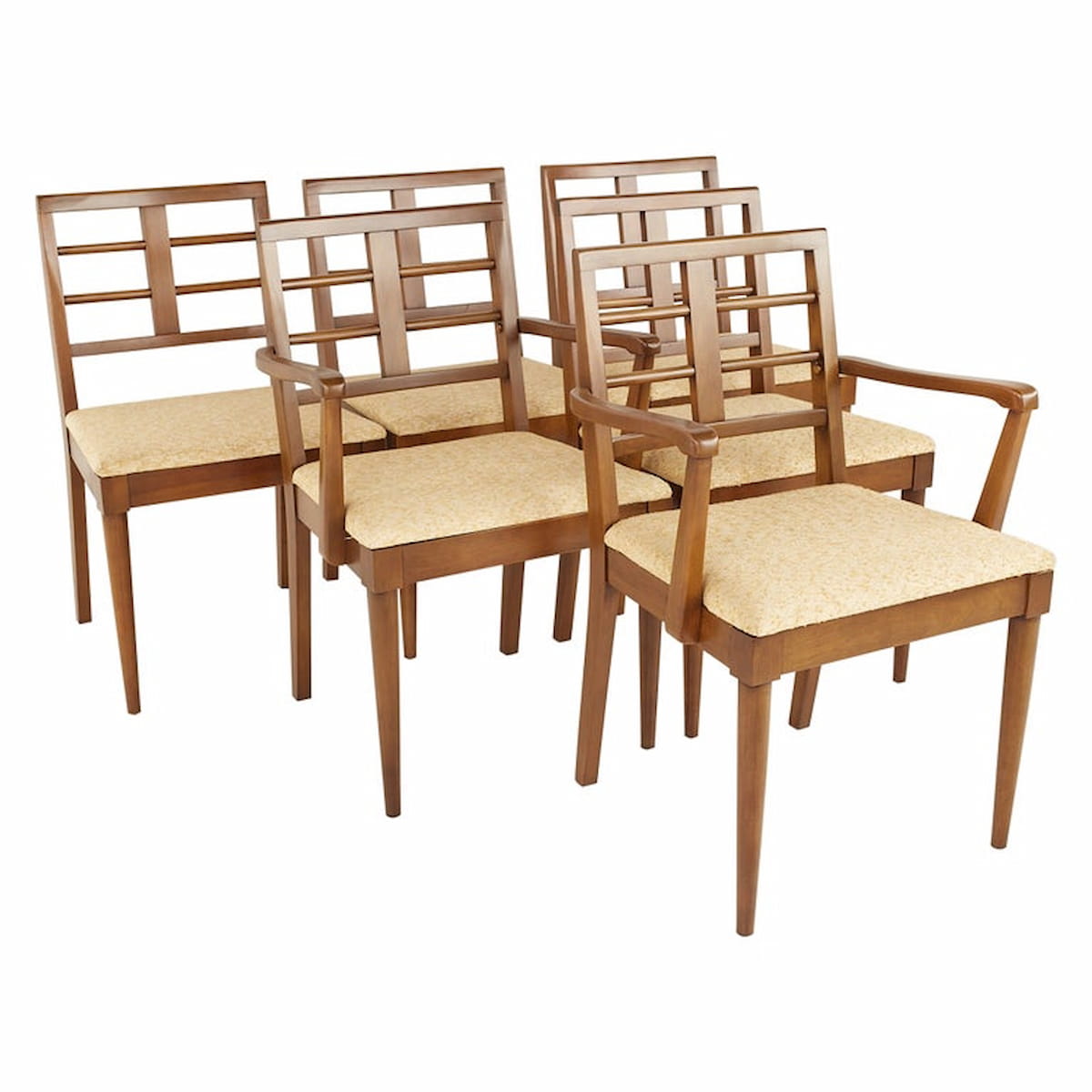 Morganton Ladderback Cherry Dining Chairs Set of 6 Mid Century