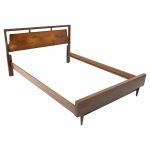 United Style Mid Century Full Size Headboard and Footboard with Metal Rails