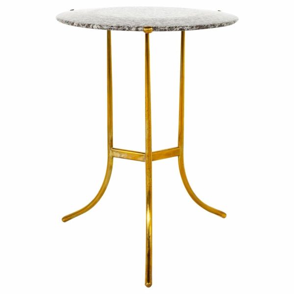cedric hartman mid century brass and marble side end table