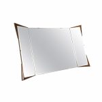 Albert Parvin for American of Martinsville Style Mid Century Diamond Walnut 3 Way Folding Mirror