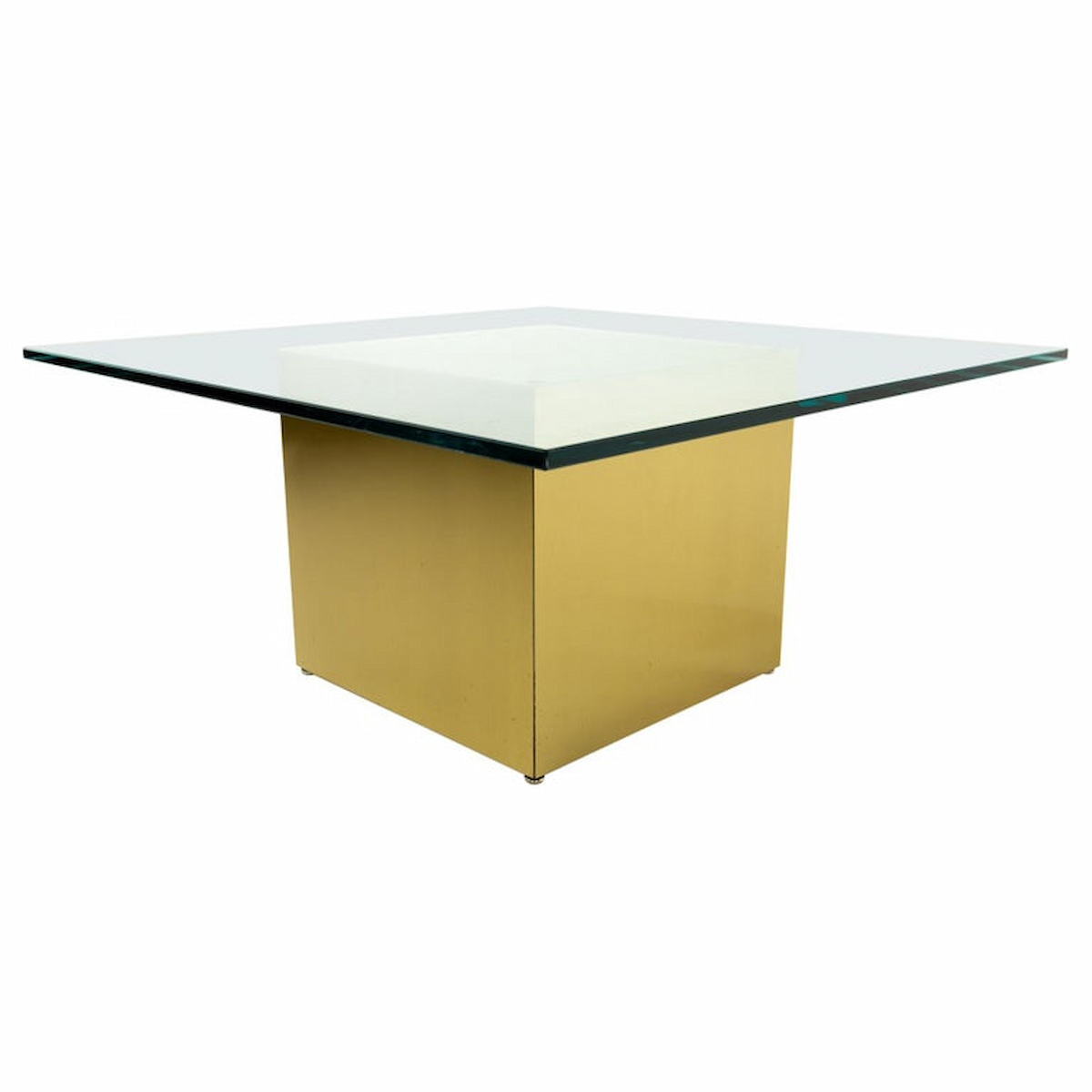 Paul Mayen Style Mid Century Brass and Glass Side End Table
