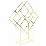 Milo Baughman Style Mid Century Brass and Glass Diamond Etagere