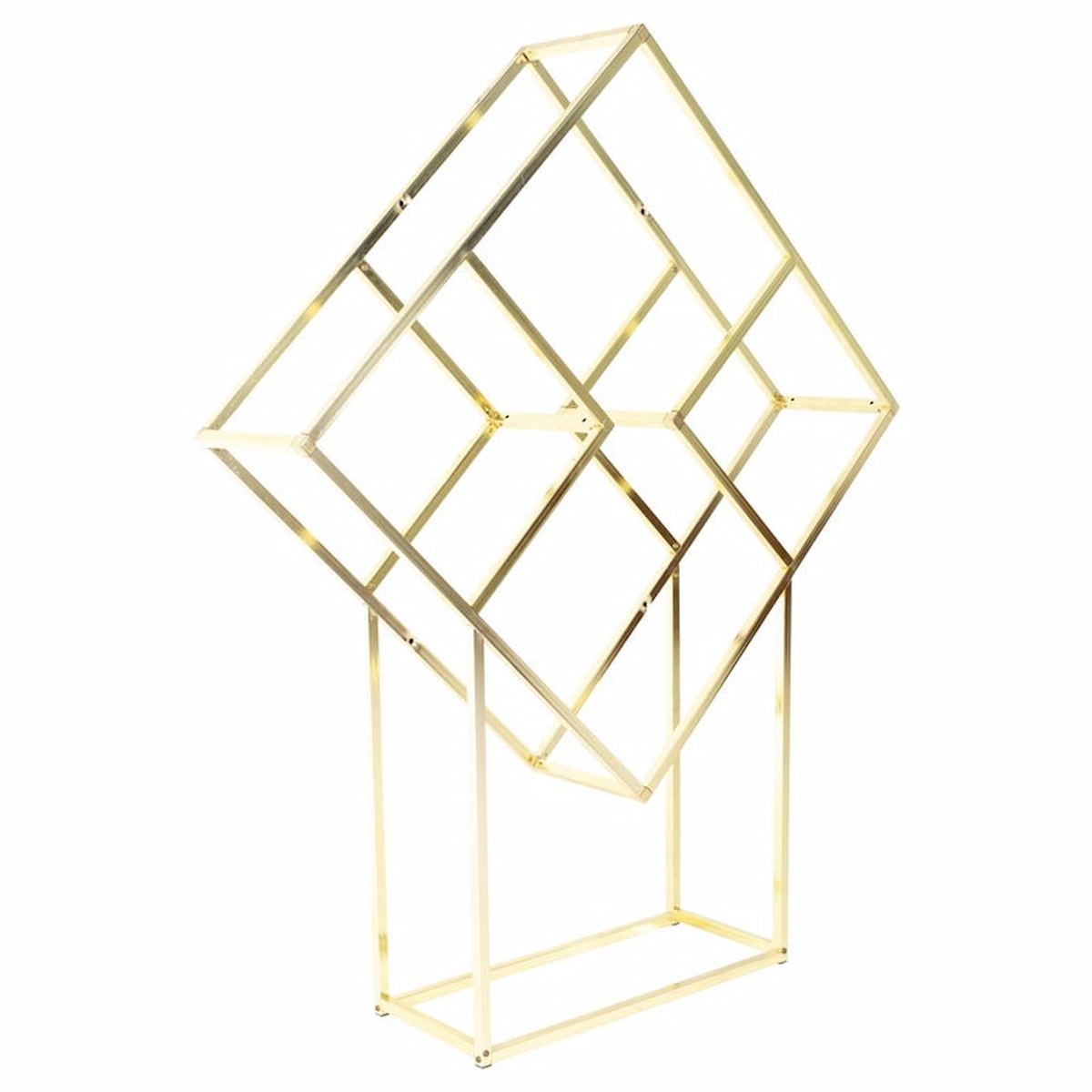 Milo Baughman Style Mid Century Brass and Glass Diamond Etagere, Mid  Century Modern Furniture