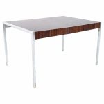 Milo Baughman Style Mid Century Chrome and Laminate Expanding Dining Table