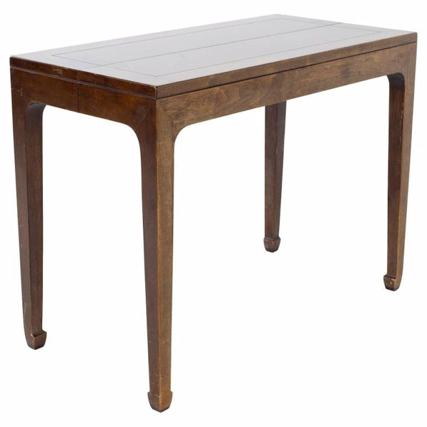 michael taylor for baker mid century walnut expanding foyer entry console dining table