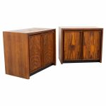Dillingham Mid Century Pecky Cyprus Nightstands - a Pair