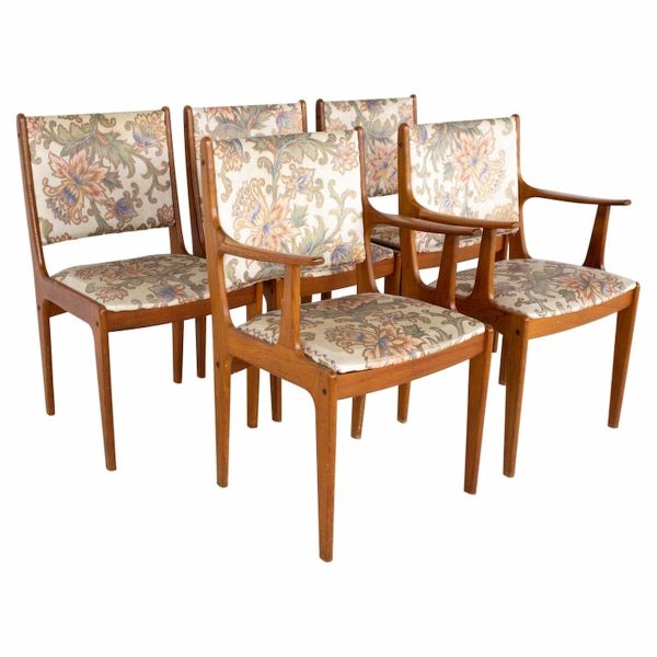 mid century teak dining chairs - set of 5