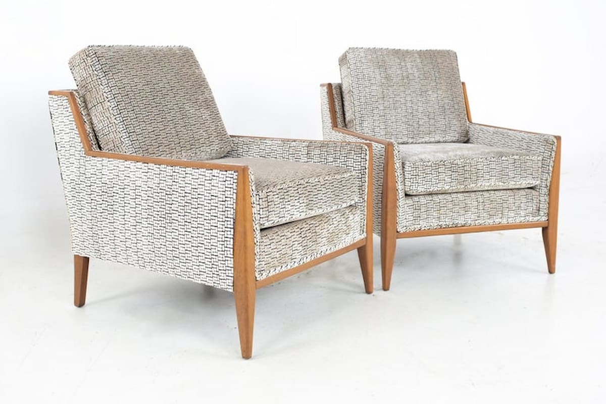 Paul Mccobb Style Mid Century Lounge Chairs - Pair