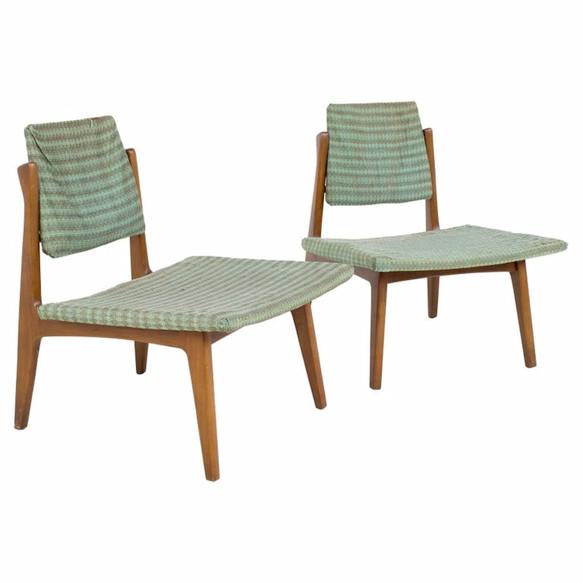 Wytheville Chair Company Mid Century Low Occasional Slipper Lounge Chairs - a Pair