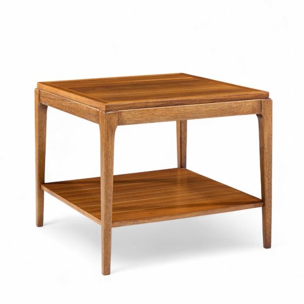 lane rhythm mid century square walnut side end table