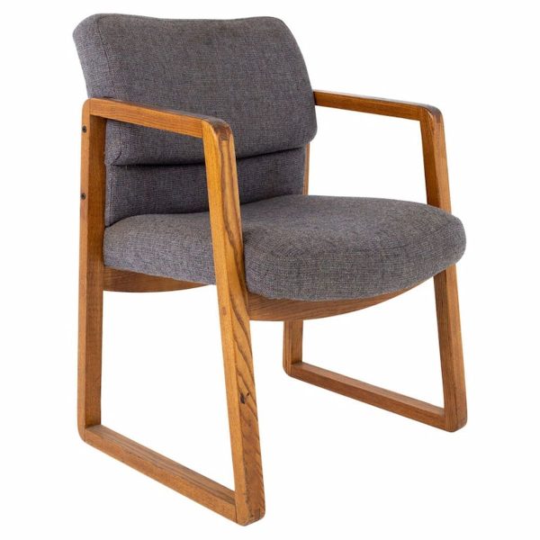 mid century oak office chair