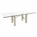 Donghia Mid Century Glass and Chrome Dining Table