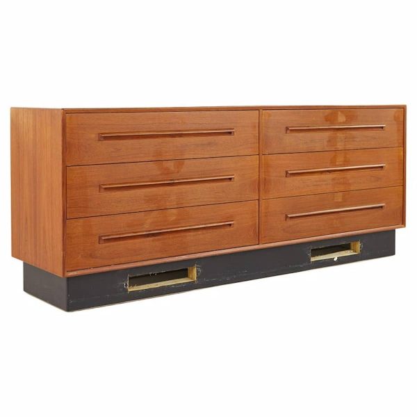 westnofa mid century teak 6 drawer lowboy dresser