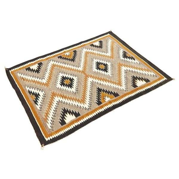 Mid Century Gray and Brown Flatweave Wool Rug