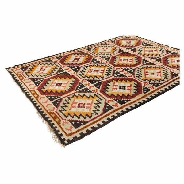 Mid Century Southwest Inspired Flatweave Wool Rug