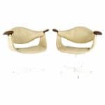 Seymour James Wiener for Kodawood Mid Century Swag Wood Leg Chairs - a Pair