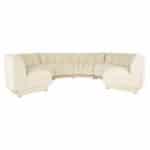 Steve Chase Style Mid Century Channeled Suede Semi-circle Three Piece Sofa