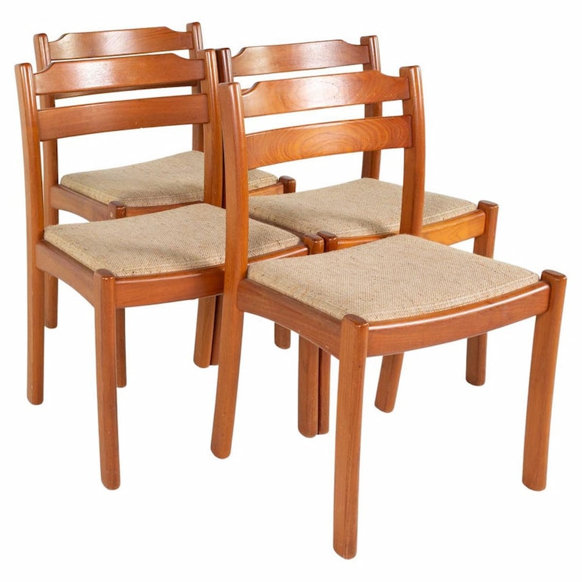 Bruksbo Style Mid Century Teak Dining Chairs - Set of 4