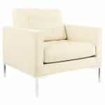 Florence Knoll Modern Chrome Upholstered Arm Chair