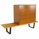 George Nelson for Herman Miller Mid Century Modular 2 Drawer Bar Cabinet and Bench