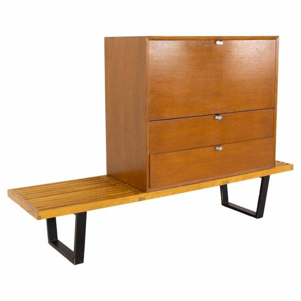 george nelson for herman miller mid century modular 2 drawer bar cabinet and bench