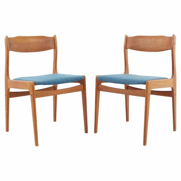 mid century danish teak side chairs - a pair