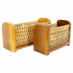 Mid Century Wood and Wicker Baskets | Mid Century Modern Furniture - Mid Century Furniture Chicago Mid Century Wood and Wicker Baskets