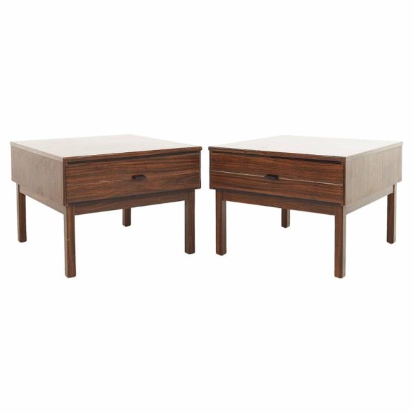 american of martinsville mid century rosewood end tables - a pair