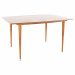 Conant Ball Style Mid Century Blonde Rectangular Dining Table with Peg Legs