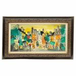 Framed Charles Cobelle Signed Mid Century Paris Cityscape Painting