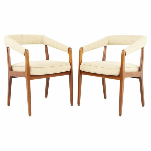kai kristiansen style mid century danish teak occasional lounge chairs - a pair
