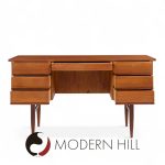 Maurice Villency Style Mid Century Teak Desk with Bookcase Front | Mid Century Modern Furniture - Mid Century Furniture Chicago Maurice Villency Style Mid Century Teak Desk with Bookcase Front