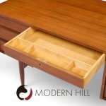 Maurice Villency Style Mid Century Teak Desk with Bookcase Front | Mid Century Modern Furniture - Mid Century Furniture Chicago Maurice Villency Style Mid Century Teak Desk with Bookcase Front