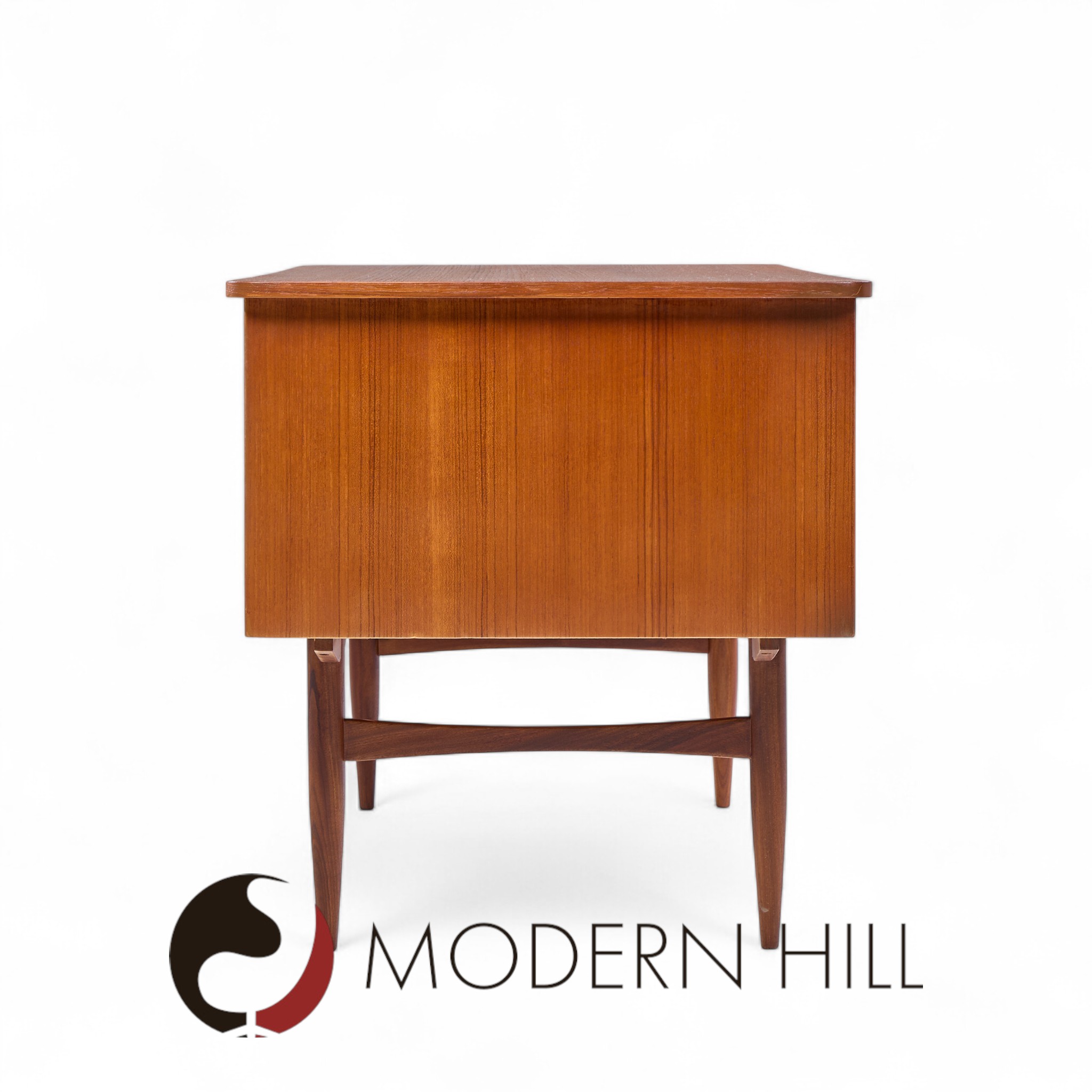 Maurice Villency Style Mid Century Teak Desk with Bookcase Front