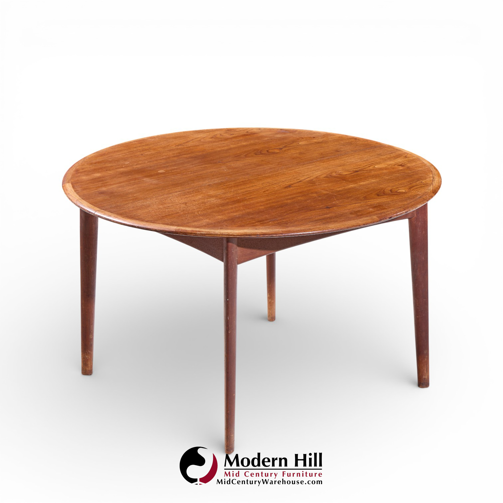 Uldum Mobelfabrik Style Mid Century Danish Teak Round Dining Table
