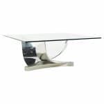 Ron Seff Polished Chrome, Stainless Steel and Glass Coffee Table