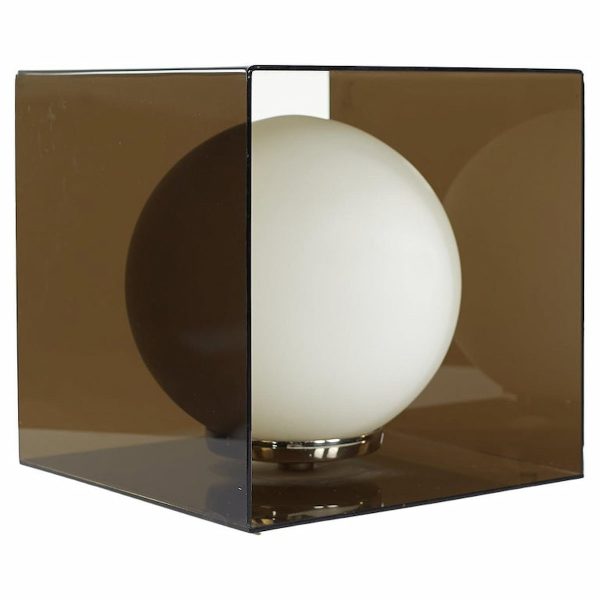 laurel mid century grey acrylic cube lamp