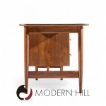 Merton Gershun for American of Martinsville Mid Century Walnut Curved Top Desk | Mid Century Modern Furniture - Mid Century Furniture Chicago Merton Gershun for American of Martinsville Mid Century Walnut Curved Top Desk