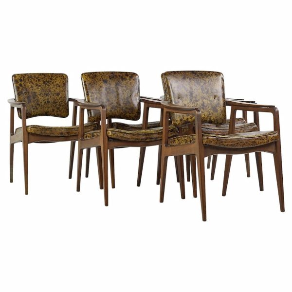 sigvard bernadotte prince of sweden for john stuart mid century teak dining chairs - set of 6