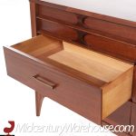 Kent Coffey Perspecta Mid Century Walnut and Rosewood 6 Drawer Lowboy Dresser