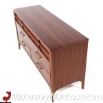 Kent Coffey Perspecta Mid Century Walnut and Rosewood 6 Drawer Lowboy Dresser