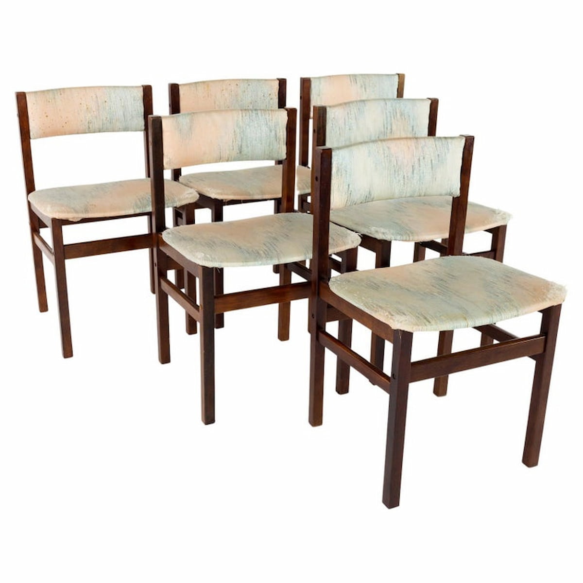 Mid Century Danish Style Mahogany Dining Chairs - Set of 6