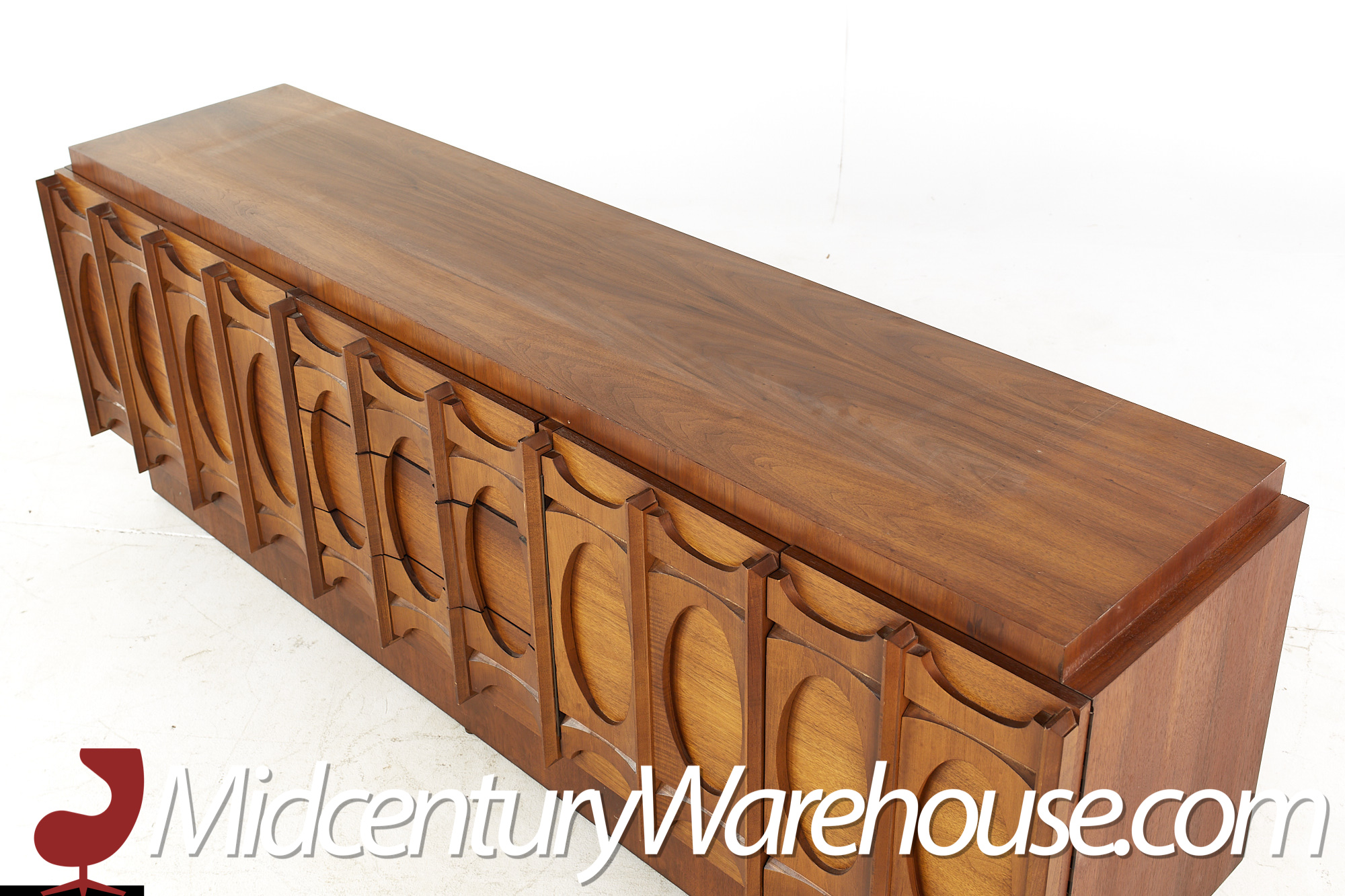 Tobago Brutalist Mid Century Walnut Credenza