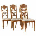 Young Manufacturing Mid Century Walnut and Burlwood Side Dining Chairs - Set of 6